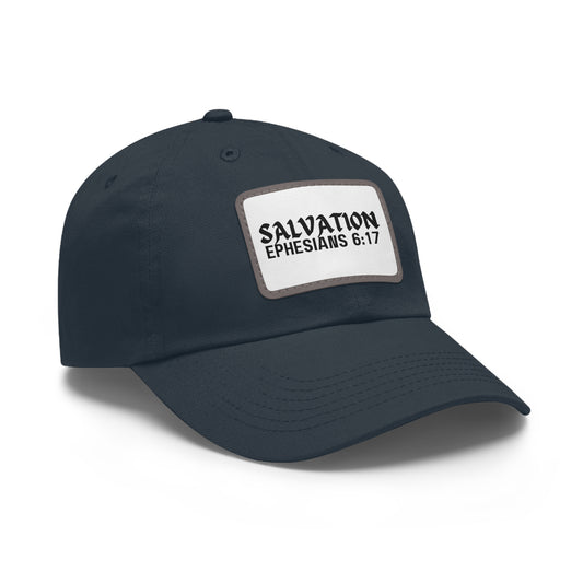 Hat with Leather Rectangle Patch - Helmet of Salvation Armor of God